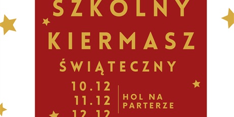 Zapraszamy na Szkolny Kiermasz Świąteczny