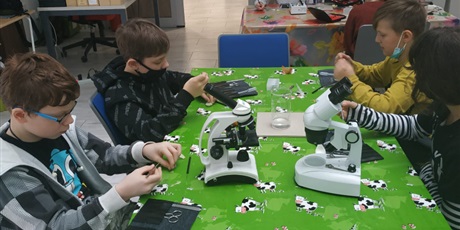 Powiększ grafikę: Uczniowie poznają budowę mikroskopu