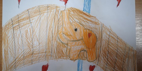 Powiększ grafikę: Plakat Słonika Tumbo wykonany przez ucznia klasy 3.